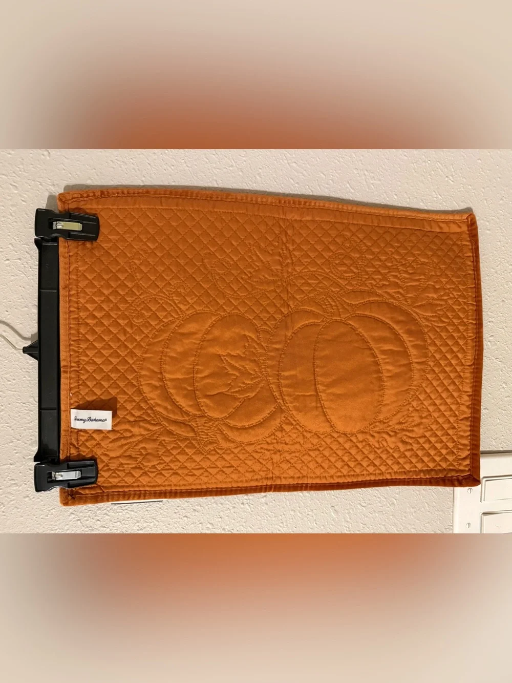 Tommy Bahama Tan Velvet Quilted Pumpkin Placemat Set - Set of 4
